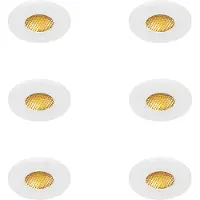 QAZQA Set med 6 moderna infällda spotlights för badrum vita IP54 - Shed Honey