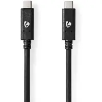 Nedis USB-kabel | USB 3.2 Gen 2 | USB-C(tm) Hane | USB-C(tm) Hane | 100 W | 4K@60Hz | 10 Gbps | Nickelplaterad | 1.00 m | Rund | PVC | Svart | Låda