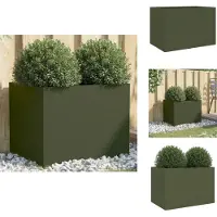 vidaXL Odlingslåda olivgrön 62x47x46 cm stål