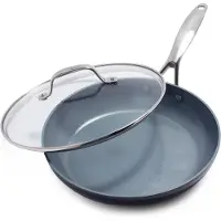 Greenpan Valencia Pro 10" Stekpanna med Lock, PFOA- och PFAS-fri, Hälsosam Keramisk Nonstick