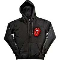 Ginza.se The Rolling Stones: Unisex Zipped Hoodie/Hackney Diamonds Shattered Tongue (Black) (Sleeve Print) (XX-Large)