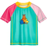 Playshoes UV-skydd 'Die Maus Freunde' gul / neongrön / orange / rosa