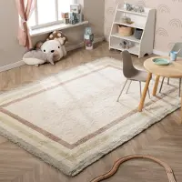 Little Olly Tvättbar barnmatta | Milo grön hos Volero | 200x290 cm | Natur | Med kant | Rektangulär | Låg lugg