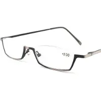 Dote Små läsglasögon med halv ram Kvinnor Fjädergångjärn Ram Receptbelagda glasögon Legering Oculos 1