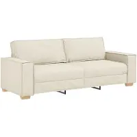 vidaXL 3-Sits soffa Beige 220 cm Linnenblandad tyg