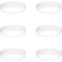 QAZQA Set med 6 infällda eller utanpåliggande spotlights vit 14 cm inkl. LED 3-stegs Dim to Warm med DIP-switch - Trans