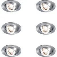 QAZQA Set med 6 moderna, lutningsbara infällda spotlights - Club