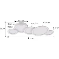 LUCANDE LED taklampa Diala , dimbar, Vitt / opal, Vardagsrum / matsal, Syntetmaterial, Modern, LED-taklampa