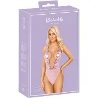 Kissable - body med rosbroderi - rosa - L/XL