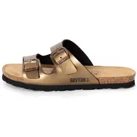 Bayton Pantolette 'Astrakan' brons / svart