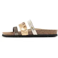 Bayton Pantolette 'Corail' guld / silver