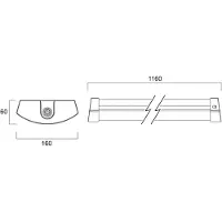 Sylvania LED-taklampa Deltawing, 116 cm, IP44, 840 Deltawing, Vitt / opal, Arbetsrum / kontor, Metall