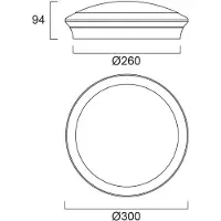 Sylvania Start Surface taklampa, Ø 30 cm, CCT, Multipower, Vitt / opal, Hall, Syntetmaterial