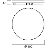 Sylvania Start Surface Slim taklampa, Ø 40 cm, IP54, dimbar Slim,, Vitt / opal, Badrum, Syntetmaterial