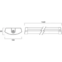 Sylvania LED-taklampa Deltawing, 144 cm, IP44, 840 Deltawing, Vitt / opal, Arbetsrum / kontor, Metall