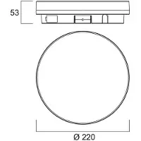 Sylvania Start Surface Slim taklampa, Ø 22 cm, IP54, dimbar Slim,, Vitt / opal, Badrum, Syntetmaterial