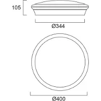 Sylvania Start Surface taklampa, Ø 40 cm, CCT, Multipower, Vitt / opal, Hall, Syntetmaterial