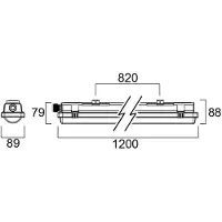 Sylvania våtrumslampa Resisto 1200, 20W, 840, HF-sensor, Aluminium / grå / zink, Syntetmaterial