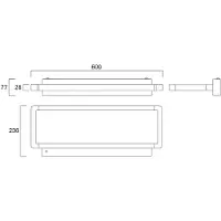 Sylvania LED-vägglampa Areum, 60 x 24 cm, vit, 840, DALI dimbar, Vitt / opal, Arbetsrum / kontor, Metall