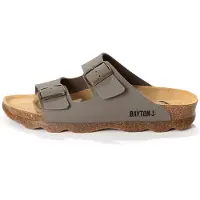 Bayton Pantolette 'Athena' taupe / svart