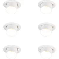 QAZQA Set med 6 moderna infällda spotlights vita runda lutningsbara - Installa