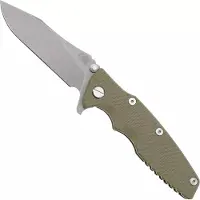 Rick Hinderer Knives Rick Hinderer Eklipse 3.5" Spearpoint S45VN Slicer Hollow, Battle Bronze OD Green G10, pocket knife