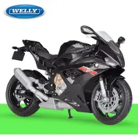 Welly 1/12 Skala BMW 2021 S1000RR Vita formgjutna fordon Samlarobjekt Hobby Motorcykelmodell Leksaker 1/12-17.5x9.7x7cm svart