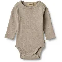 Wheat Body l/ä - Rib - Spencer - Grusmelerad - - 62 - Body L/Ä