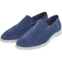 Hackett för män. HMS21473 Marina loafers i mjukt marinblått läder (42), Hud, Karta, Ingen, Casual, Marino