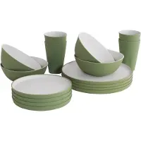Outwell Gala 4 Person Dinner Set Green & Grey