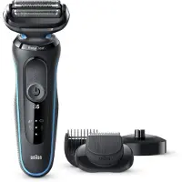 Braun Series 5 50-M4500cs, Folierakapparat, Svart, Blå, Rostfritt stål, Knappar, LED, Batteri
