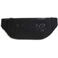 BOSS Kids' belt bag in ripstop fabric with silicone logo