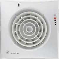 THERMEX Fan Silent 100 CHZ Visual Scandic, fuktkontrollerad med extern timer (1-30 min.) och humidistat (60-90 %). Luftflöde 95 m³/h.