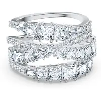 Swarovski Twist Wrap Kristallring Damringar Silver 5584656 Box (Random Color),60 white