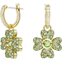 Swarovski Idyllia Vattendroppe Form Lyckoklöver Guldpläterade Örhängen Damörhängen Grön 5670664 Shopping Bag
