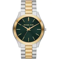 Michael Kors Analog klocka 'SLIM RUNWAY' guld / smaragd / silver