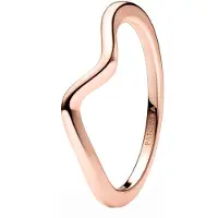 Pandora Timeless stackable Polished Wave Ring 14k Rose gold-plated ring 183095C00-52