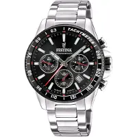 Festina Timeless Kronograf Rostfritt Stål Svart Urtavla Kvarts F20560-6 100M Herrklocka svart