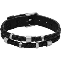Fossil Armband svart / silver