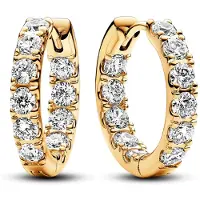 Pandora Timeless Sparkling Row Eternity 14k Gold-plated hoops 263002C01