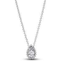 Pandora Timeless Sparkling Pear Halo Sterling silver halsband 392832C01-45