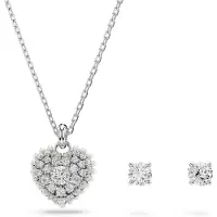 Swarovski Idyllia Hyperbola Set Hjärthänge Kubisk Zirkonia Rodiumpläterad Imitationskristall Imitationspärla Halsband Unisexhalsband Silver 5684383 Shopping Bag