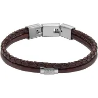 Fossil Armband mörkbrun / silver