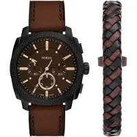 Fossil Analog klocka 'Machine' mörkbrun / svart