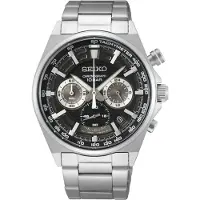 Seiko Klocka - - Sport Chrono - Rostfritt stål - Svart urtavla - Vattentät 100m