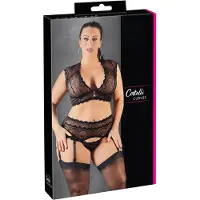 Cottelli collection BH och Höfthållarset Plus Size - Svart - 2XL - Svart