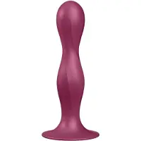 Satisfyer Double Ball-R - dildo med sugkopp - viktad - röd