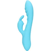 Loveline - rabbitvibrator med klitorisstimulator - vattentät - blå