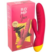 ROMP Jazz - Rabbitvibrator med klitorisstimulans - vattentät - rosa