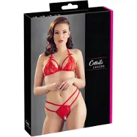 Cottelli - öppet spets-bh set - röd
